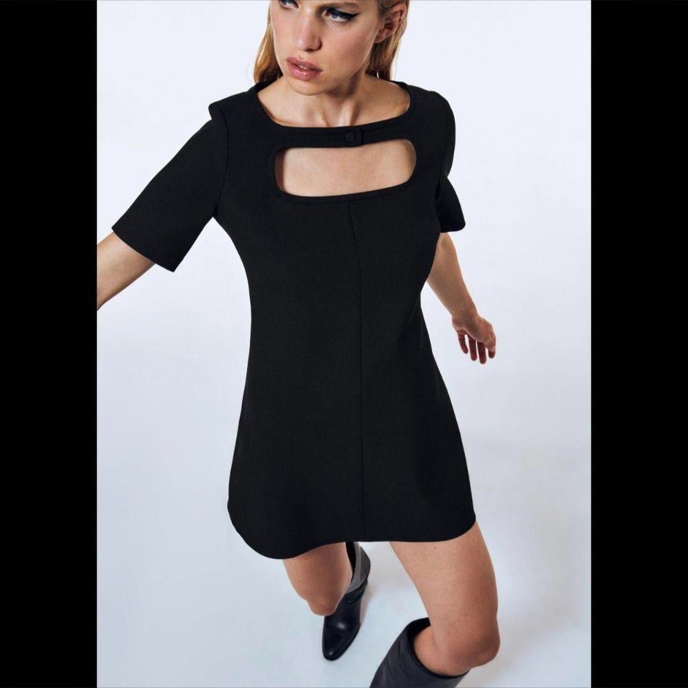 Zara Mod Keyhole A-Line Dress